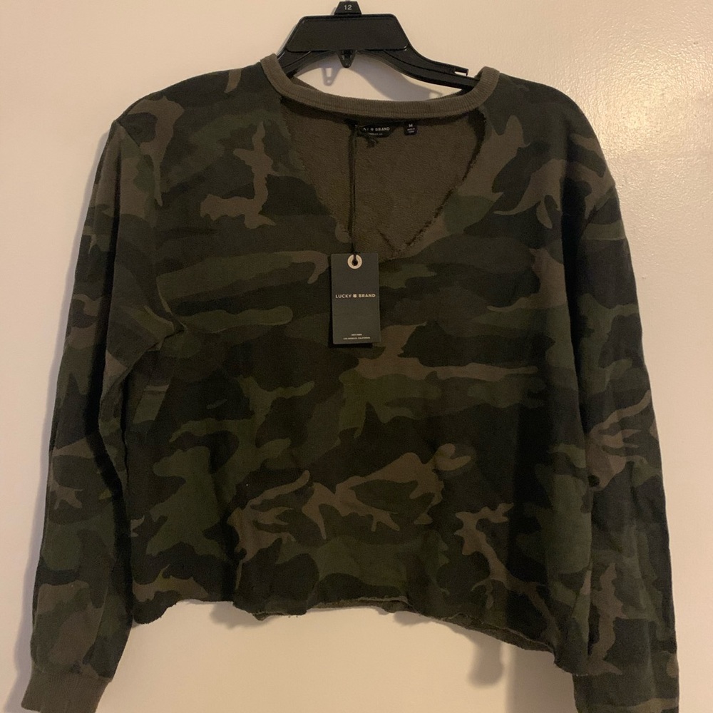 Lucky Brand Army Print Sweater